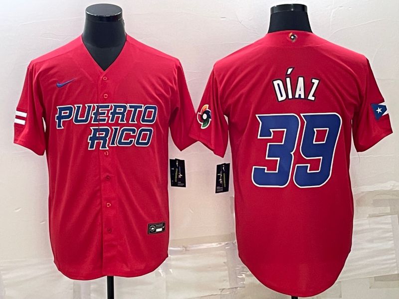 Men 2023 World Cub 39 Diaz Red Nike MLB Jersey8